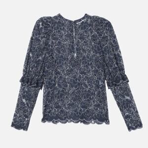 Roseanna Fiore Victorienne Floral Lace Navy Blouse, European Size 40/US M
